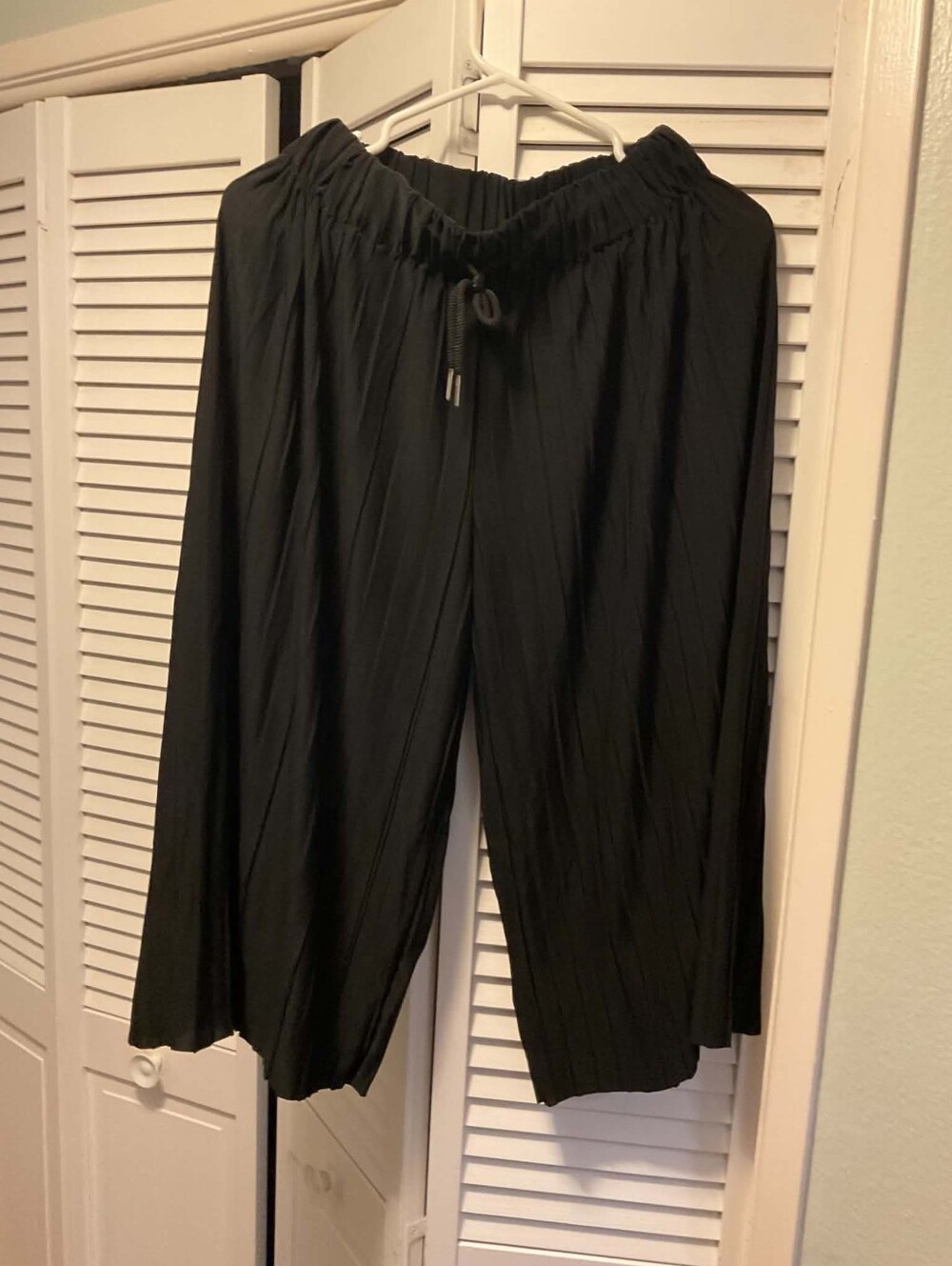 Black Women's Pleated Wide-Leg Pants